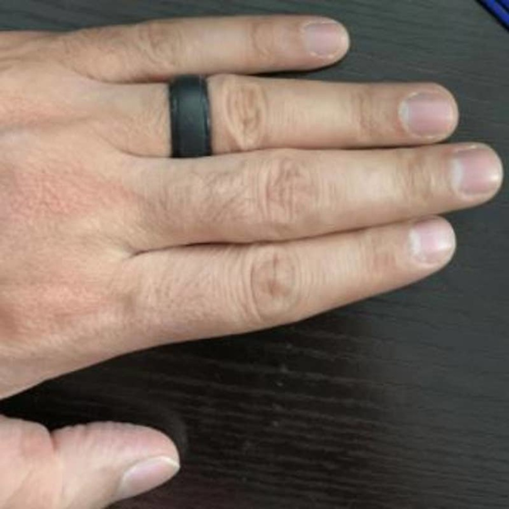 Black Silicone Rubber Wedding Band - Picture 3 of 5